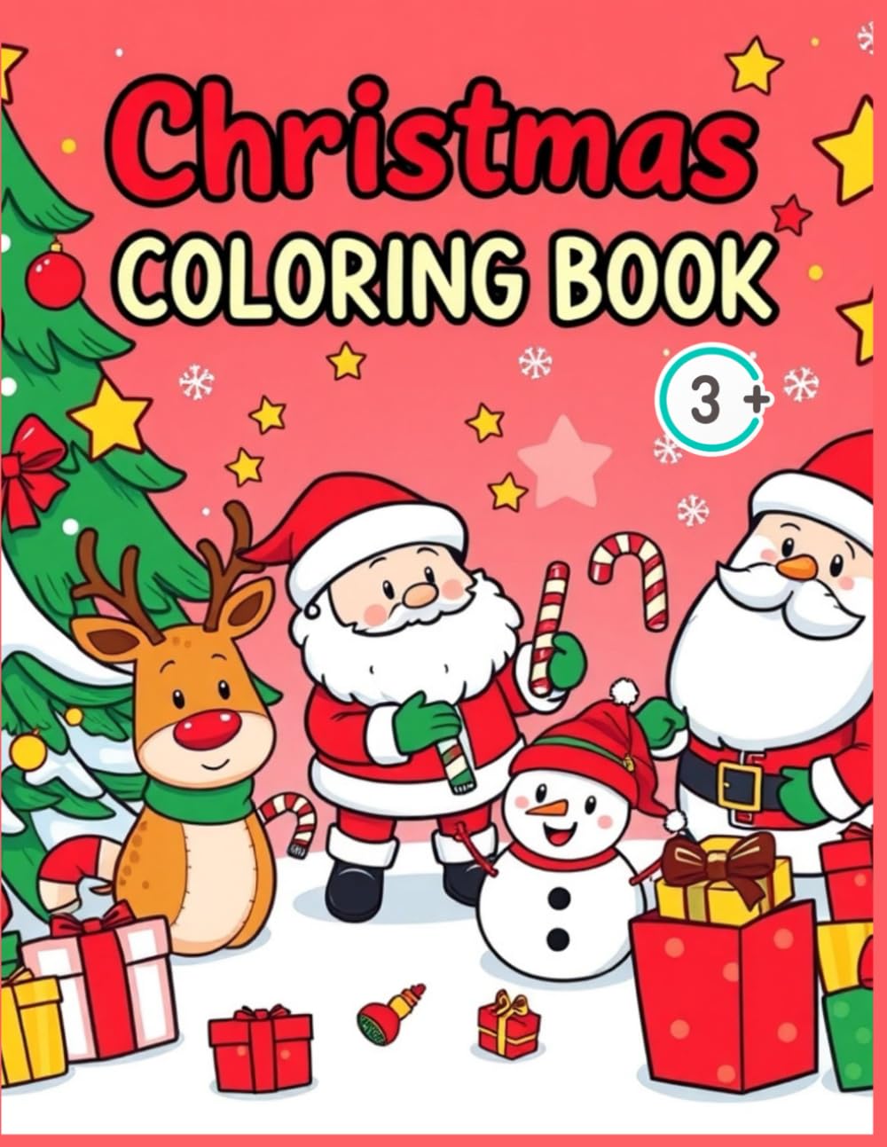Christmas Fun Coloring Book for Kids Ages 3+: Big & Bold 64 Christmas Coloring Pages for Toddlers and Kids
