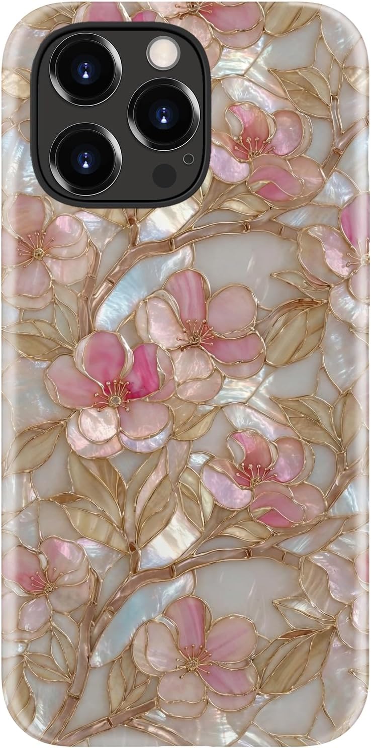DorisMax for iPhone 15 Pro Max Case Cute,Wireless Charging,Preppy Floral