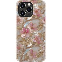DorisMax Cute Floral Case for iPhone 15 Pro, Aesthetic Magnetic Cover