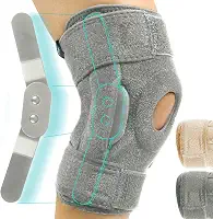 Vive Joelheira articulada – Suporte de patela aberta para mulheres, homens – Compressão para LCA, ligamento do menisco rasgado e tendinite – para corrida, lágrima atlética e articulação de artrite – Alça ajustável
