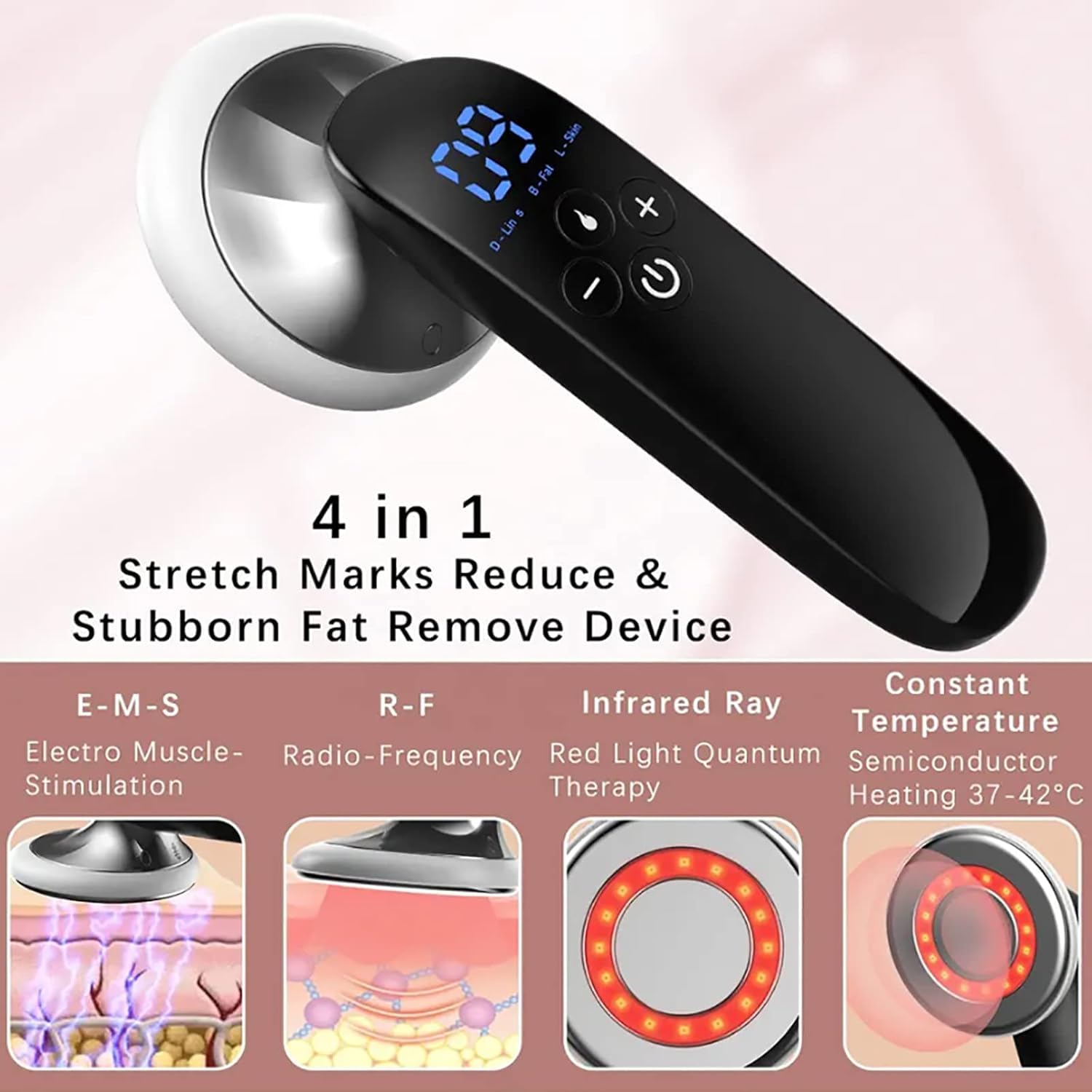 Appareil De Massage Anti-Cellulite Portatif, Machine De Sculpture Corporelle Professionnelle, 3 Modes Et 10 Intensités Réglables, pour La Graisse du Ventre, La Taille, Les Bras Et Les Jambes