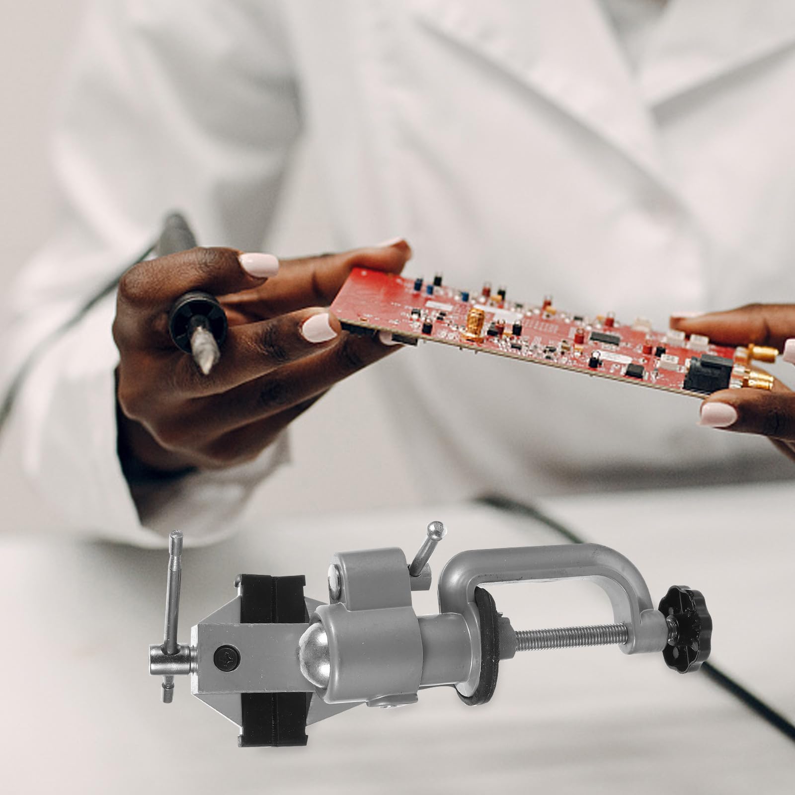 LIFKOME Morsa da Banco Morsetto Multifunzione Girevole 360° in Acciaio al Carbonio ad Alta Resistenza senza Foratura, per Modellismo e Lavorazioni Artigianali
