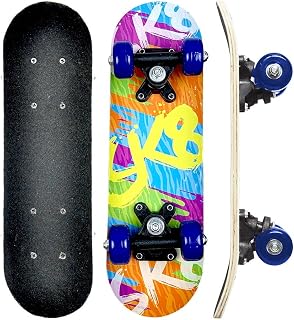 Skate Infantil SK8 Madeira 43,5cm até 30kg, DM Radical, Modelo: DMR6306 SK8, Cor: Multicor