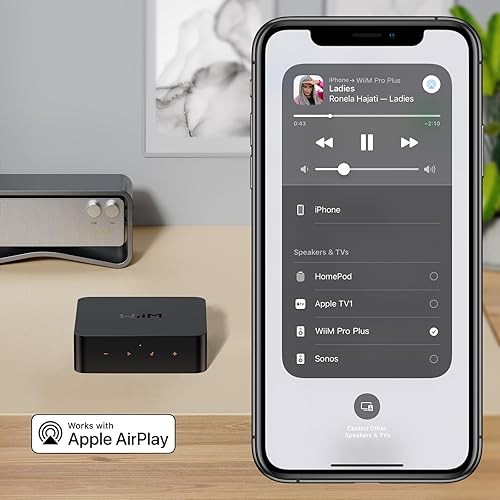 Miniatura 3 de WiiM Receptor Pro Plus AirPlay 2, audio Chromecast, transmisor multihabitación con AKM DAC premium, control remoto de voz, funciona con