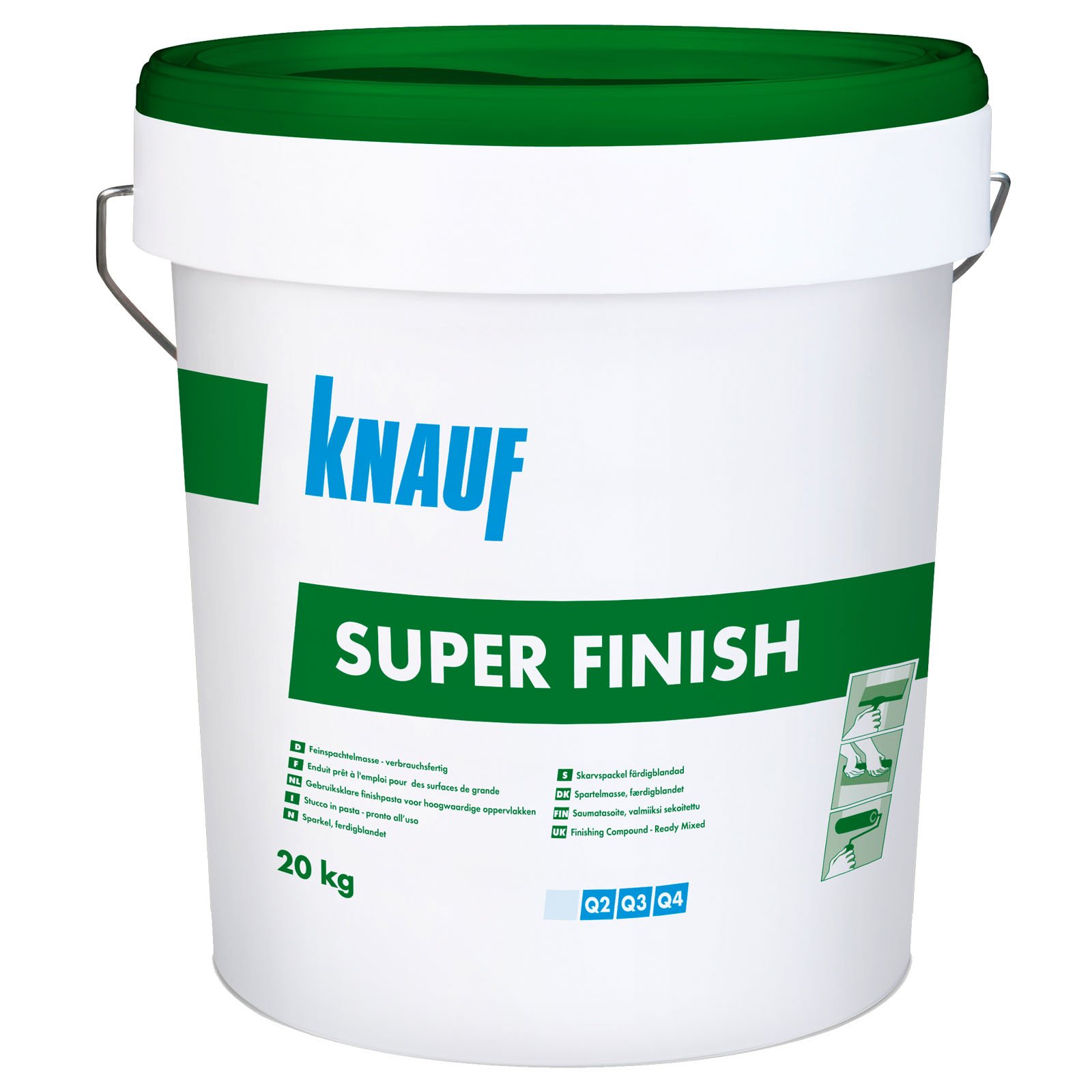 Knauf SuperFinish 20 kg pastöses Spachtelmaterial Calciumcarbonat Füllstoff - keine Anmisch & Reifezeiten - sehr leicht verarbeitbar