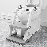 Vista 8 de Wiifo - Asiento de entrenamiento para ir al baño con escalera para niños y niños pequeños, escalera resistente para orinal con cojín acolchado suave