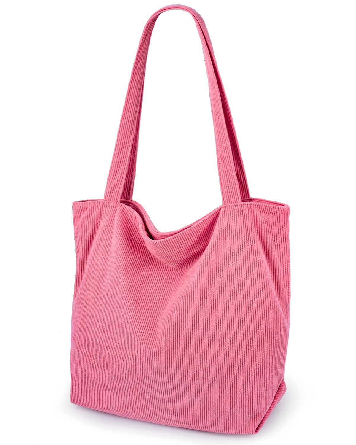 Iioscre Corduroy Tote Bag for Women,Hobo HandBags with Zipper,Large Capacity Casual Shoulder Handbags with Inner Pockets