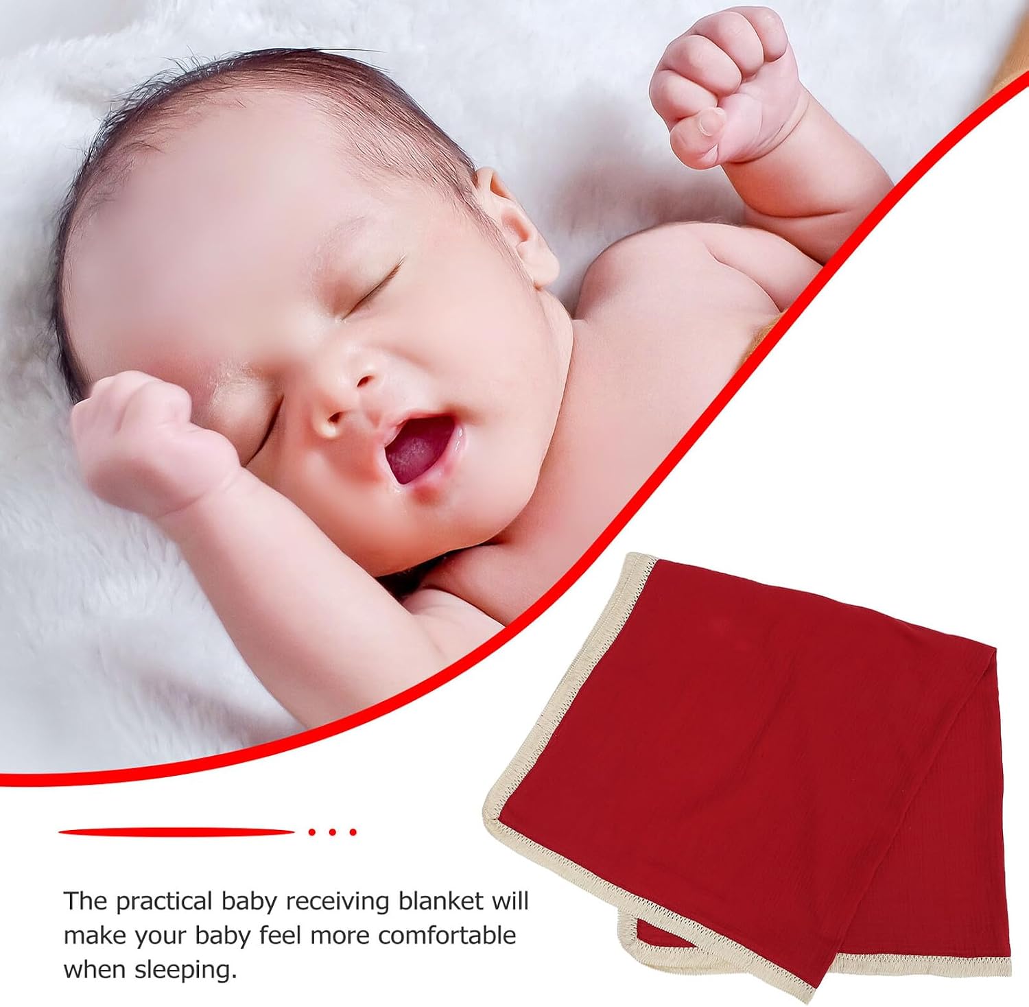 Toddmomy Receiving Blanket Gauze Cotton Nursery Blanket for Burgundy Muslin Breathable Bedding Suitable for Newborns