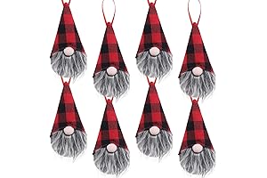 Ivenf Christmas Decorations - 8 Pack Handmade Plush Tomte Gnome Hanging Ornaments