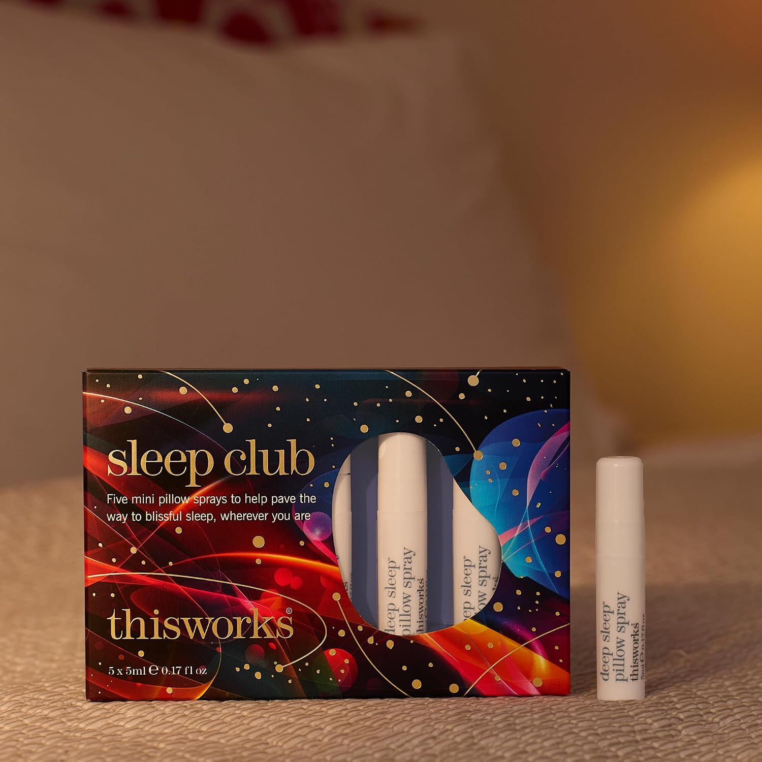 THISWORKS Sleep Club Gift Set - Travel Size Deep Sleep Mini Pillow Sprays, 5 x 5ml