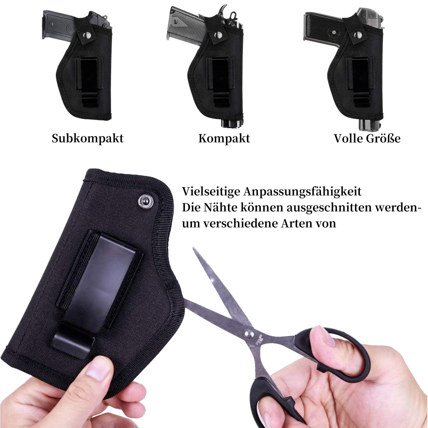 2er Set Pistolenholster Aus Oxford-Stoff – Verdeckt Tragbar & Wasserabweisend | Für Die Meisten Handfeuerwaffen | Mit Schnalle