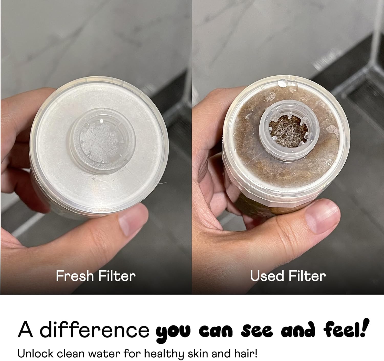 Sproos! - Cabezal de ducha de mano con juego de filtros, sistema de filtración de alto rendimiento para un cabello y piel más saludables, manguera extralarga de 70 pulgadas, 3 funciones de