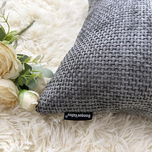 Miniatura 2 de Booque Valley Fundas de almohada decorativas, fundas de cojín de felpilla gruesa de textura moderna para cama y sofá, hechas a mano, fundas de