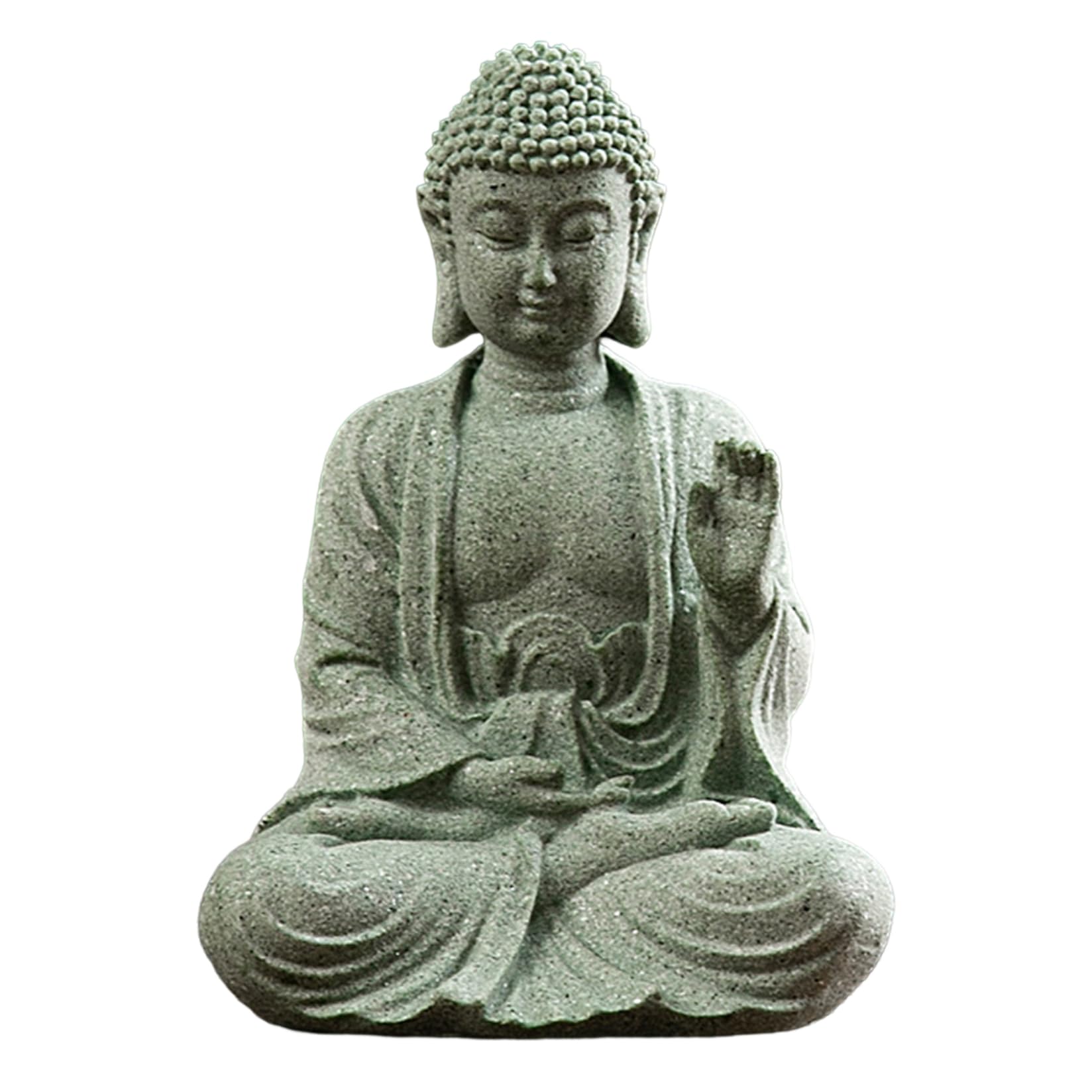Pineeseatile Buddha Statue Mini Buddha Ornament Sandstone Mediation for Zen Garden Meditation, Style 2
