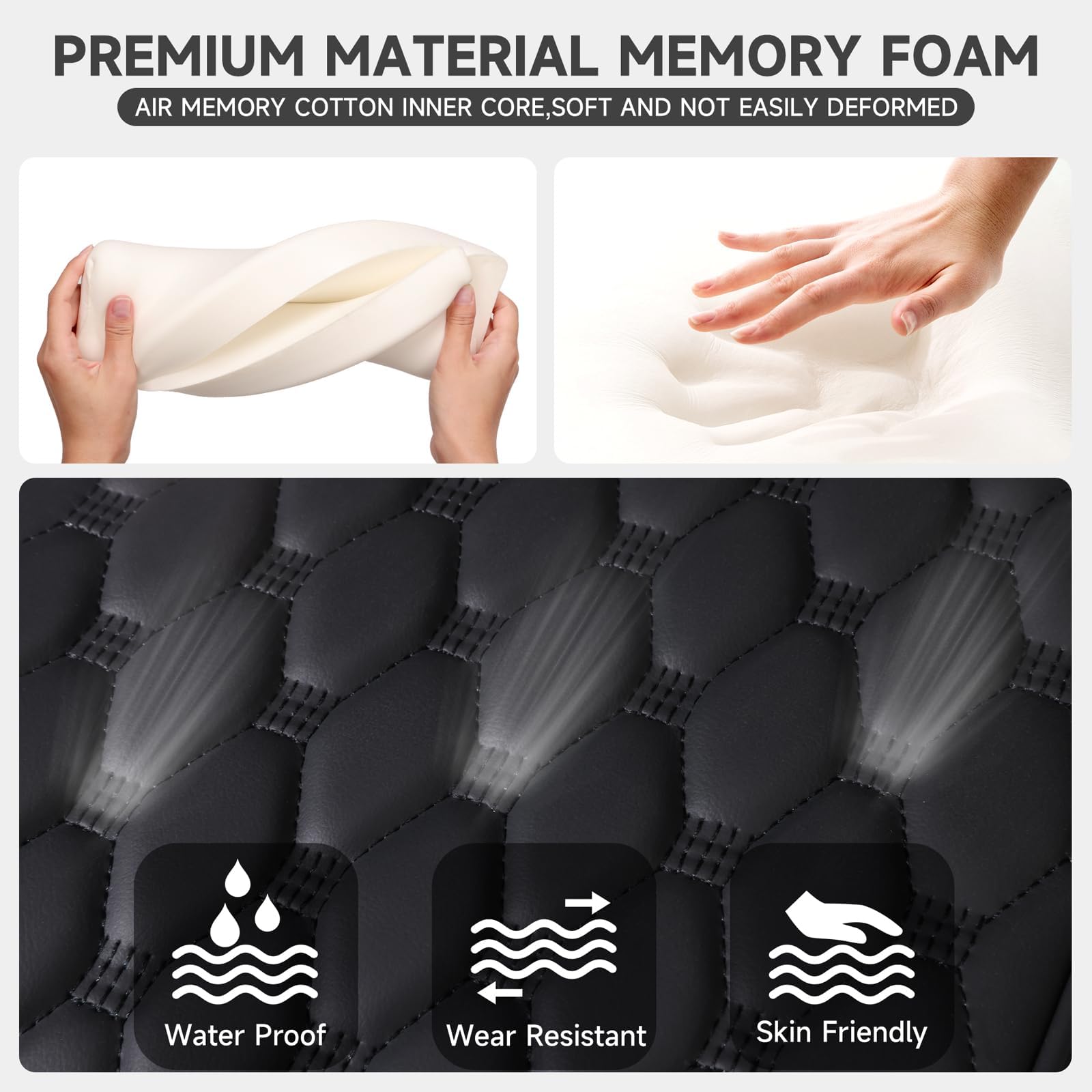 Auto Armlehnen Polster, für VW Touareg III (CR) 2018-2023 2024 2025 wasserdichte Zubehör Autositze Polster Memory Foam Armlehne Abdeckung mit Organizer