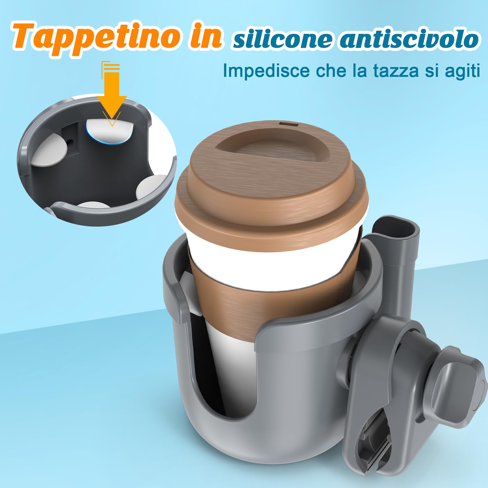 2022 nuovo Design Clip su portabicchieri per passeggino passeggino portabottigli