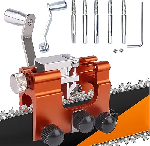 MOCW Kit de afilador de motosierra de motosierra, herramienta de afilador de motosierra rápida de manivela para motosierras de cadena de 8 a 22