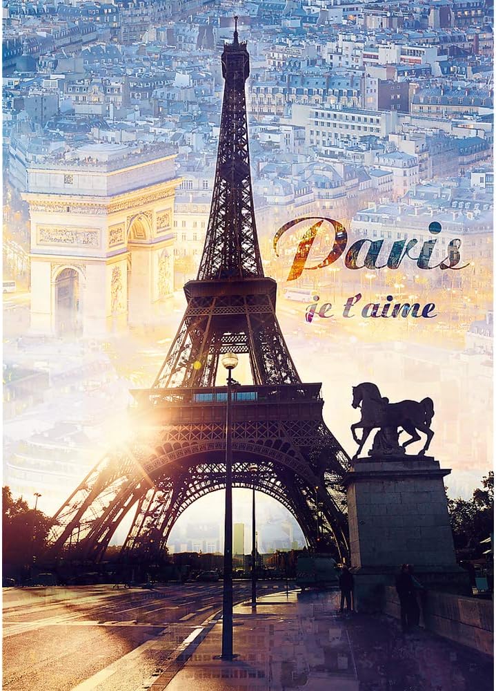 Trefl Paris at Dawn 1000 Piece Jigsaw Puzzle Red 27"x19" Print, DIY Puzzle, Creative Fun, Classic Jigsaw for Adults and Children from 14 Years Old