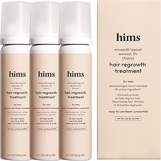 hims Hair Regrowth Treatment - Topical Minoxidil 5% Solution for Men - Extra Strength - Supports Thicker, Fuller Hair - Non-Greasy - Unscented, 3 Pack