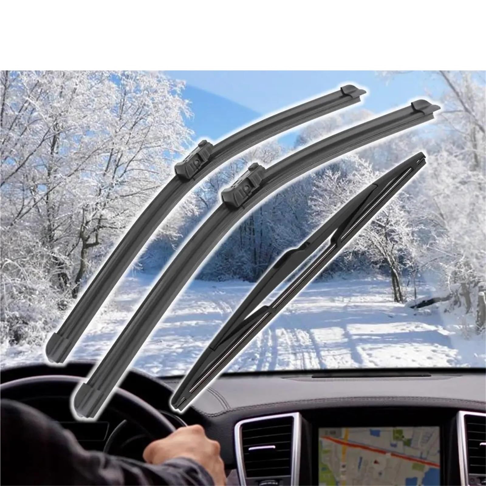 Escobillas Limpiaparabrisas Delanteras Y Traseras Cortador De Accesorios Para Coche 3 Unidades Para Ford Para Galaxy MK3 2006-2014 Limpiaparabrisas