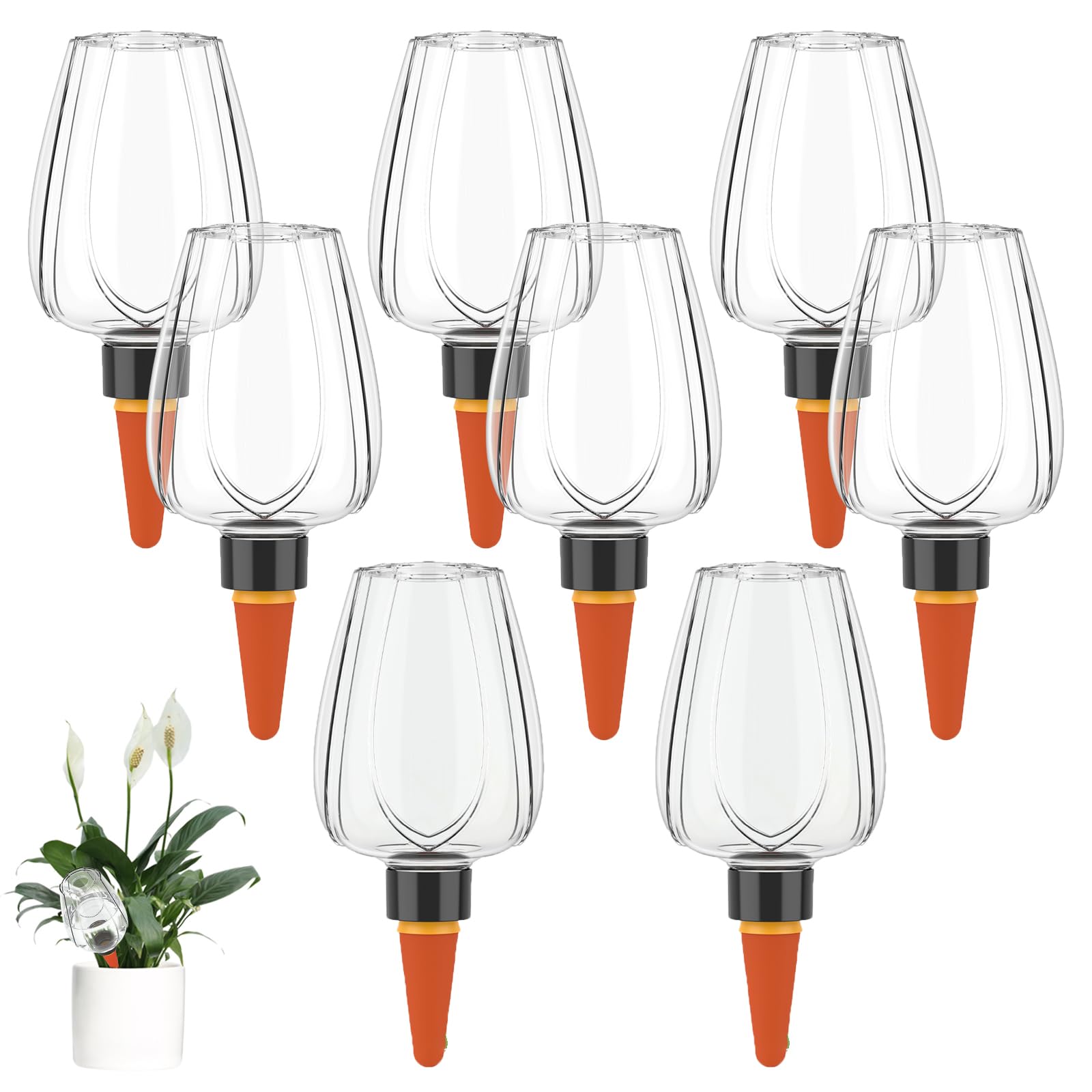 Lot de 4/8 boules d'irrigation automatique pour plantes, 350 ml, système d'irrigation des plantes, auto-arrosage pour l'intérieur, le balcon et l'extérieur (8 pièces, transparent)