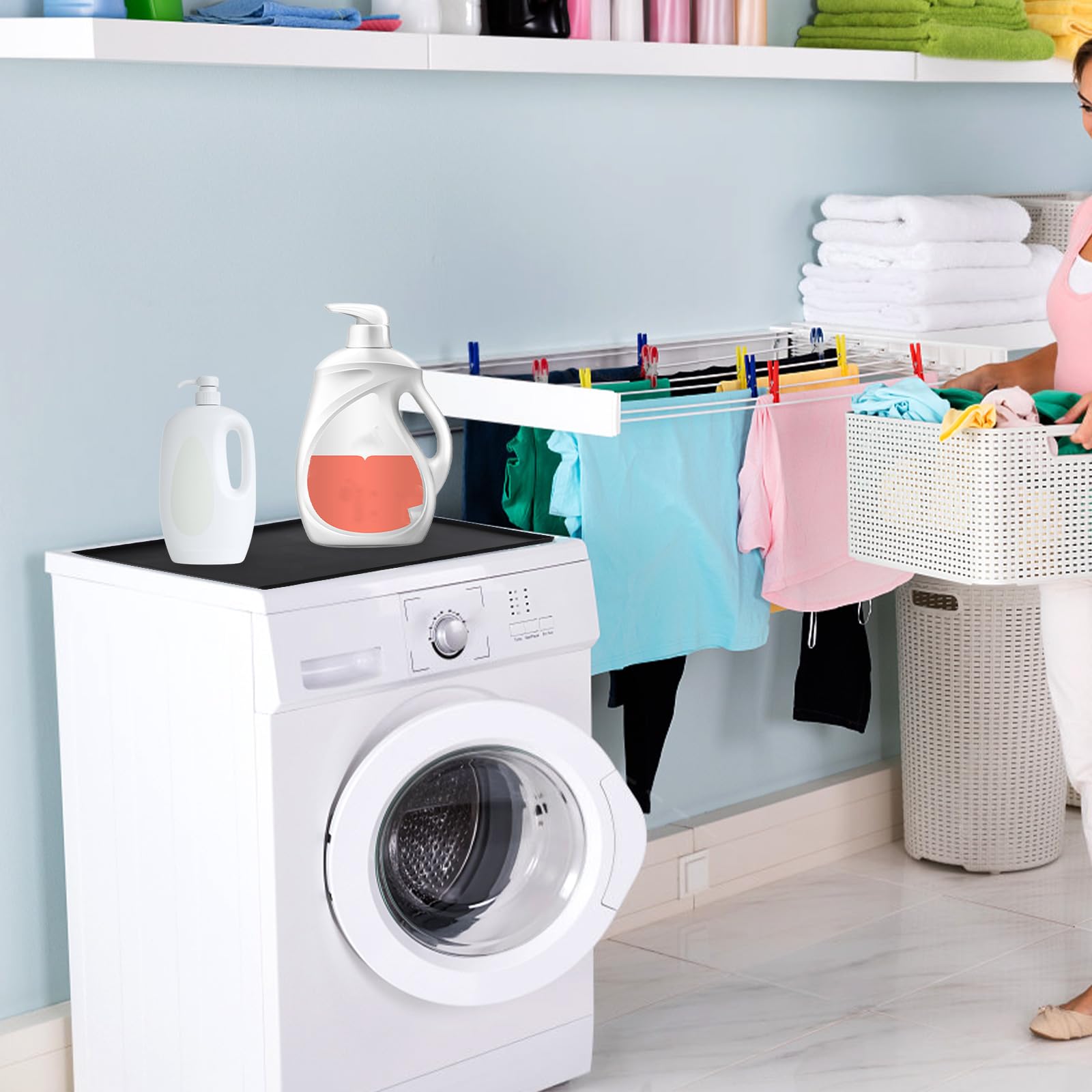 Silikon Matte Für Waschmaschine & Trockner - 60x50cm Wasserdicht & Rutschfest