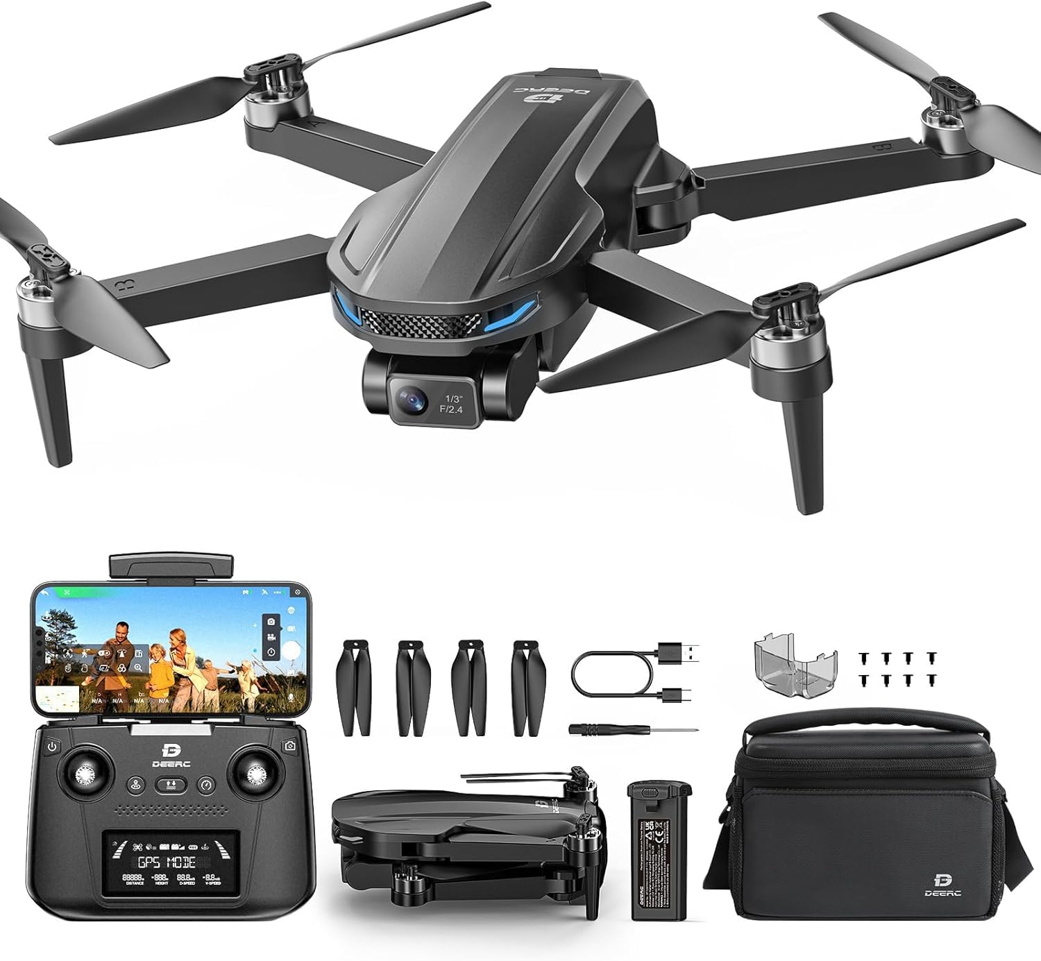D65 4K EIS Camera Drone with 2-Axis Gimbal for Adults, 26-Min Long Flight Time, Easy GPS Quadcopter with Brushless Motor, 30FPS, Auto Return, Follow Me, Under 249g, Ideal for Beginners
