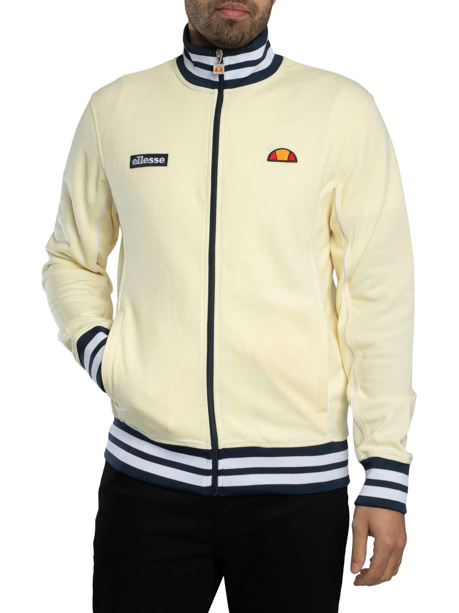 Ellesse Men's Light Yellow/Navy Milan Track Jacket, L
