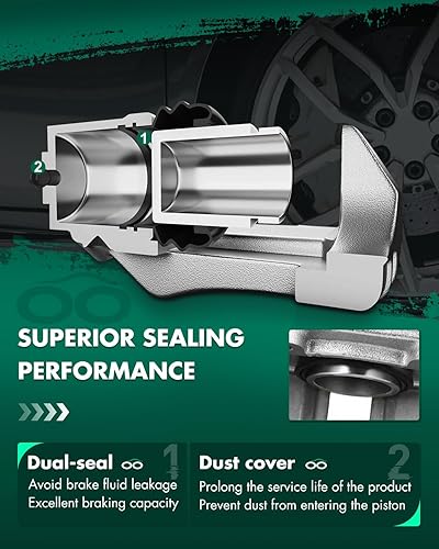 Miniatura 4 de SCITOO Pinza de freno trasera izquierda con soporte 18-B4726 rojo compatible para Cadillac 2000-2002 para Chevrolet 1999-2005 para GMC 1999-2005