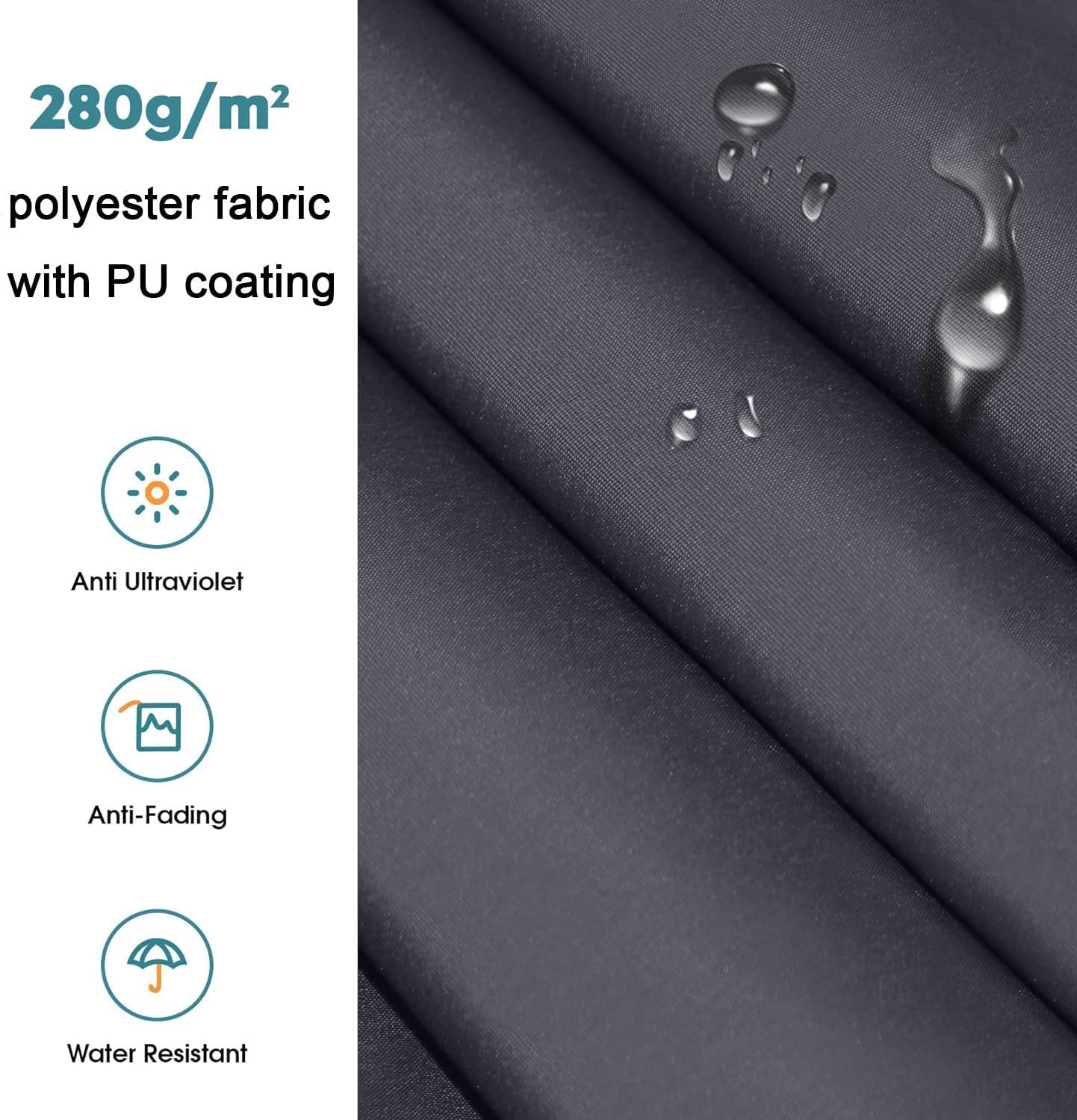 Tenda in tessuto impermeabile resistente ai raggi UV con mantovana, 3 x 2,4 m, copertura per esterni, patio, balcone, porte e aziende, protezione antistrappo