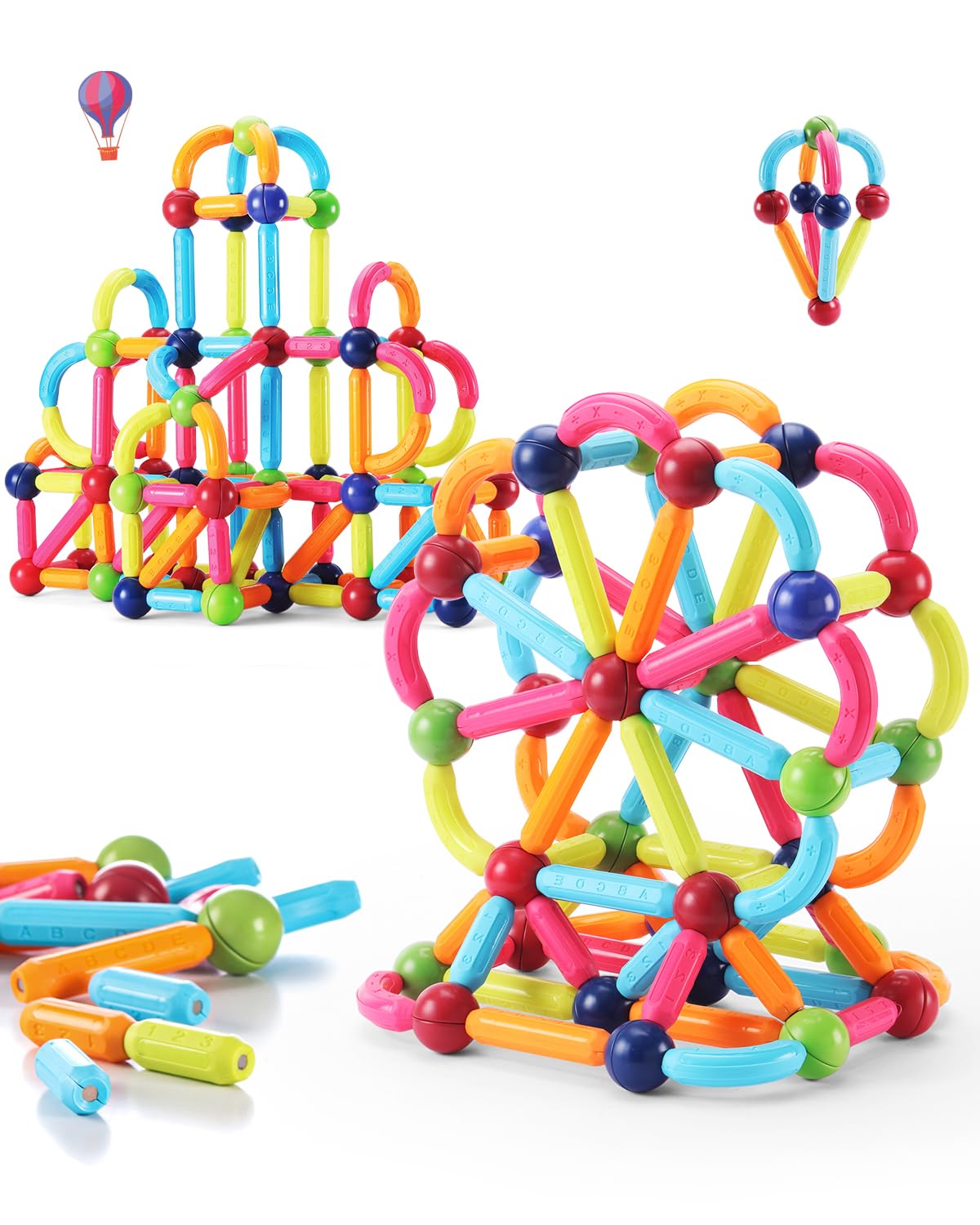 Intelliskills Premium 64 Pieces Magnetic Stick Connectors Toy for Kids| Montessori Learning&Construction Toys | Magnetic Building Blocks for 2+ Yrs Old| Activity& Learning Toy for Toddlers | Non-Toxic (B0DBM23WX5) Amazon Price History, Amazon Price Tracker