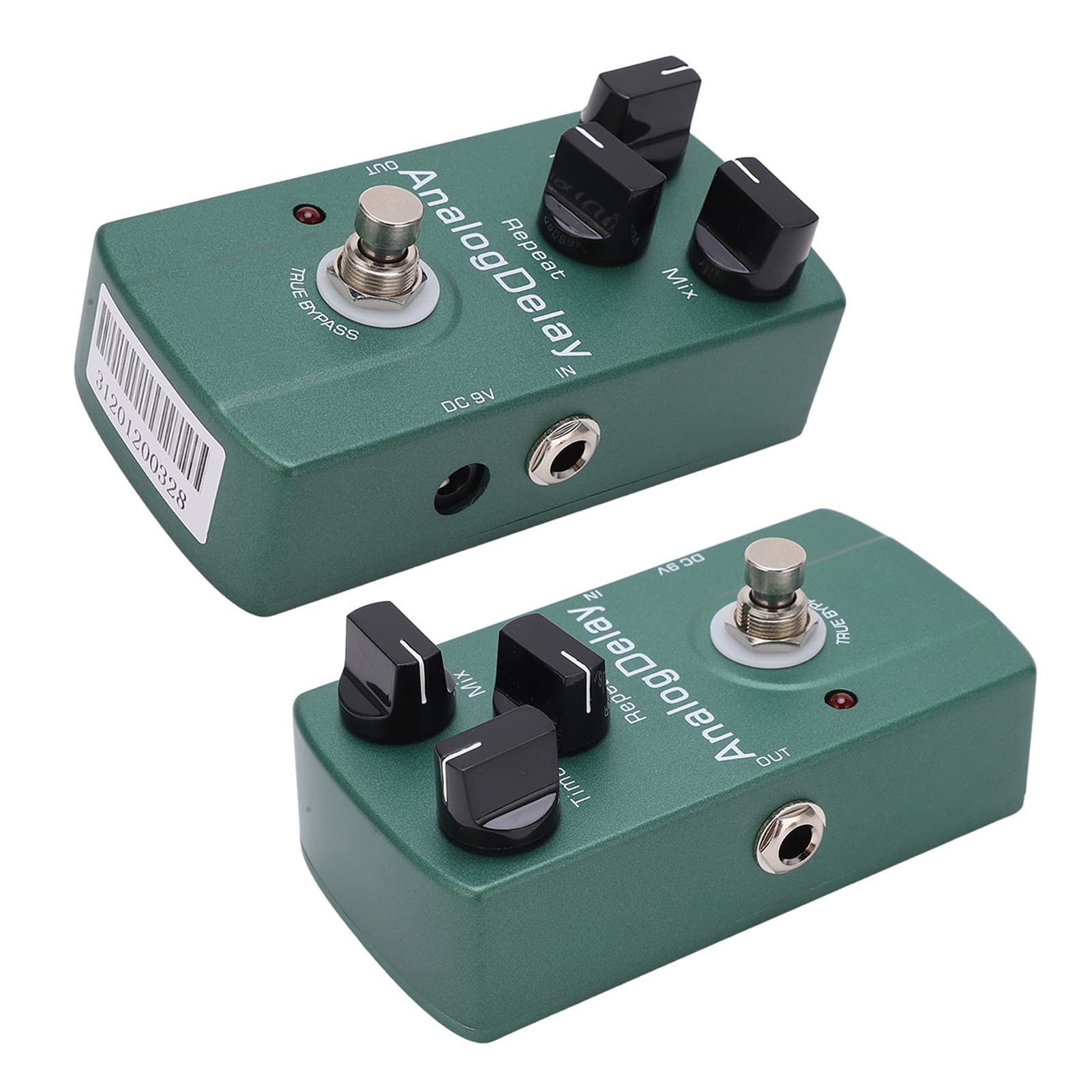 Pedale effetto Delay analogico Pedali monoblocco per chitarra elettrica con ritardi del circuito True Bypass per musicisti professionisti e appassionati di chitarra Green Metal