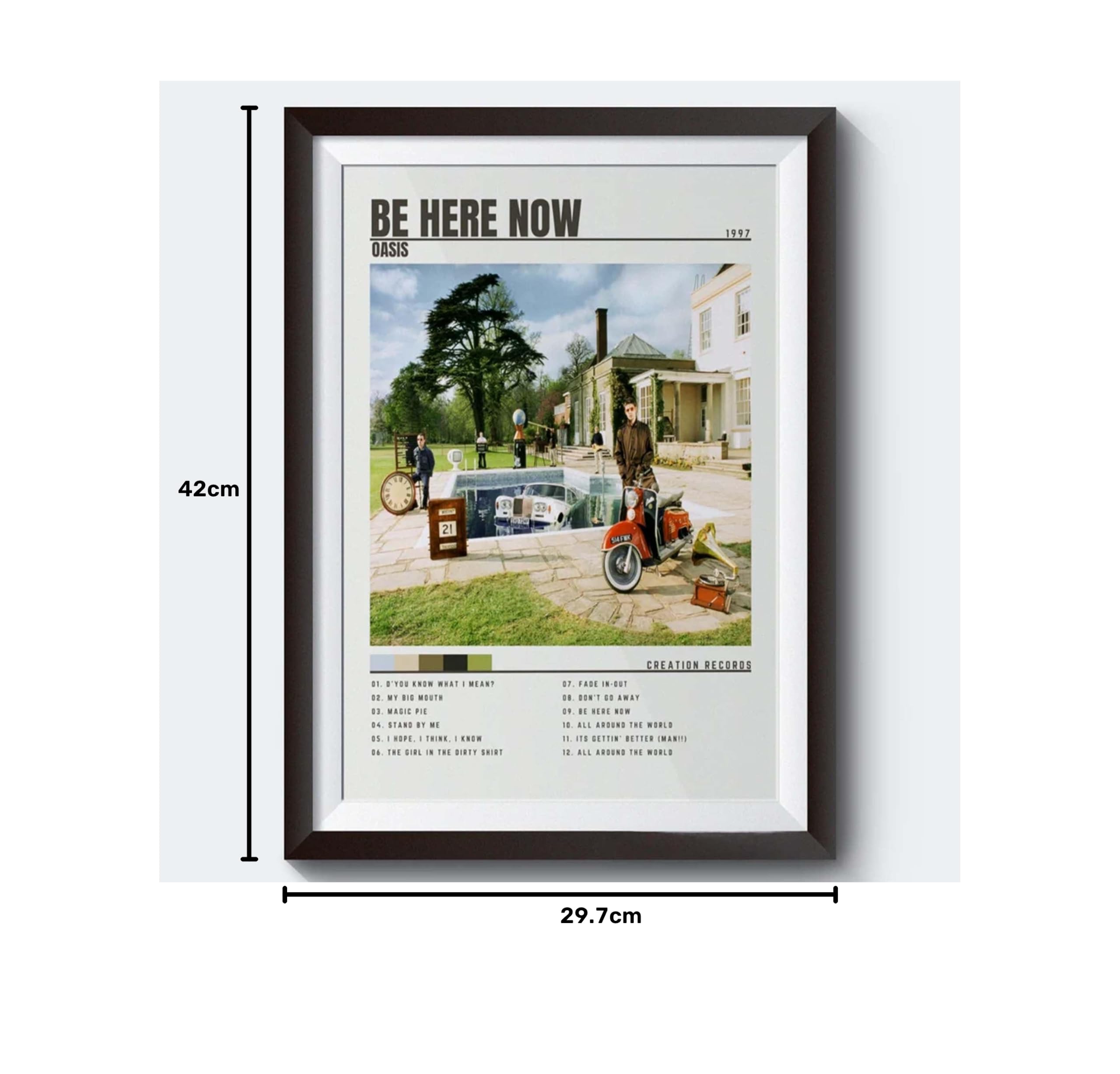 OASIS Be Here Now Poster, Minimalist Music Poster, A3 Size (29.7 x
