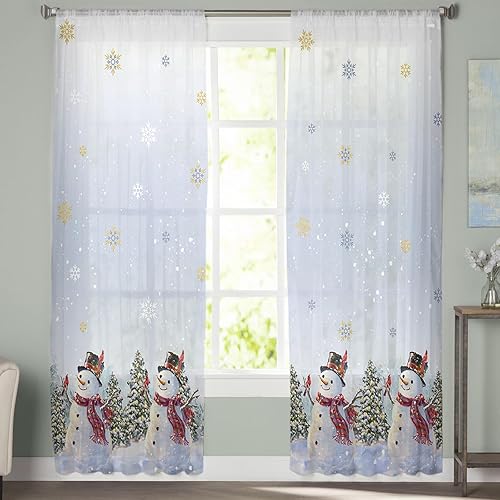 Miniatura 3 de Cortinas traslúcidas de gnomos de otoño de 72 pulgadas de largo, juego de 2 paneles de hojas de arce de Acción de Gracias, cortinas