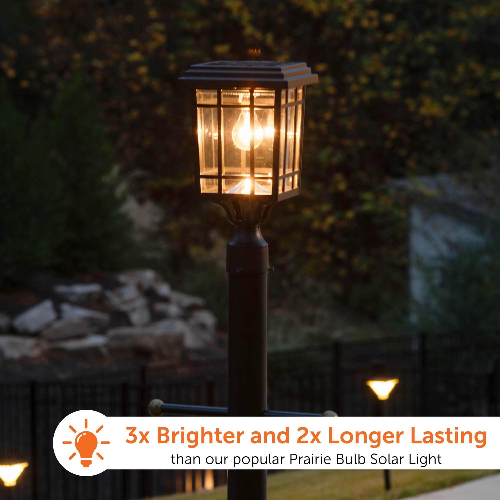 Gama Sonic Prairie Lamp Outdoor Solar Light, 15.75-inch Height