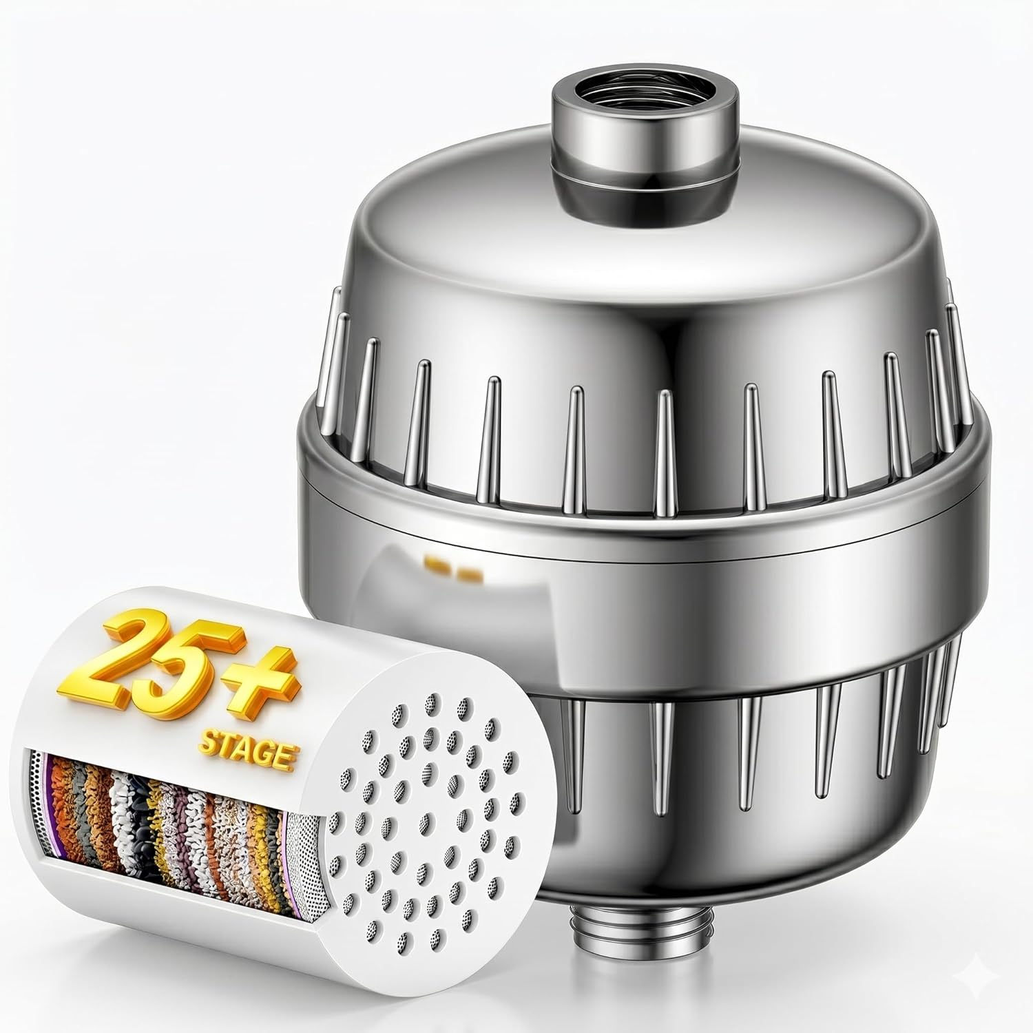 Chlorine Buster ! 25+ Stage High Output Shower Filter for Shower Heads – FATICCOA Softens Water Filter Removes 99% of Impurities – Improves Skin, Hair, Nails – Reduces Dry Itchy Skin, Dandruff