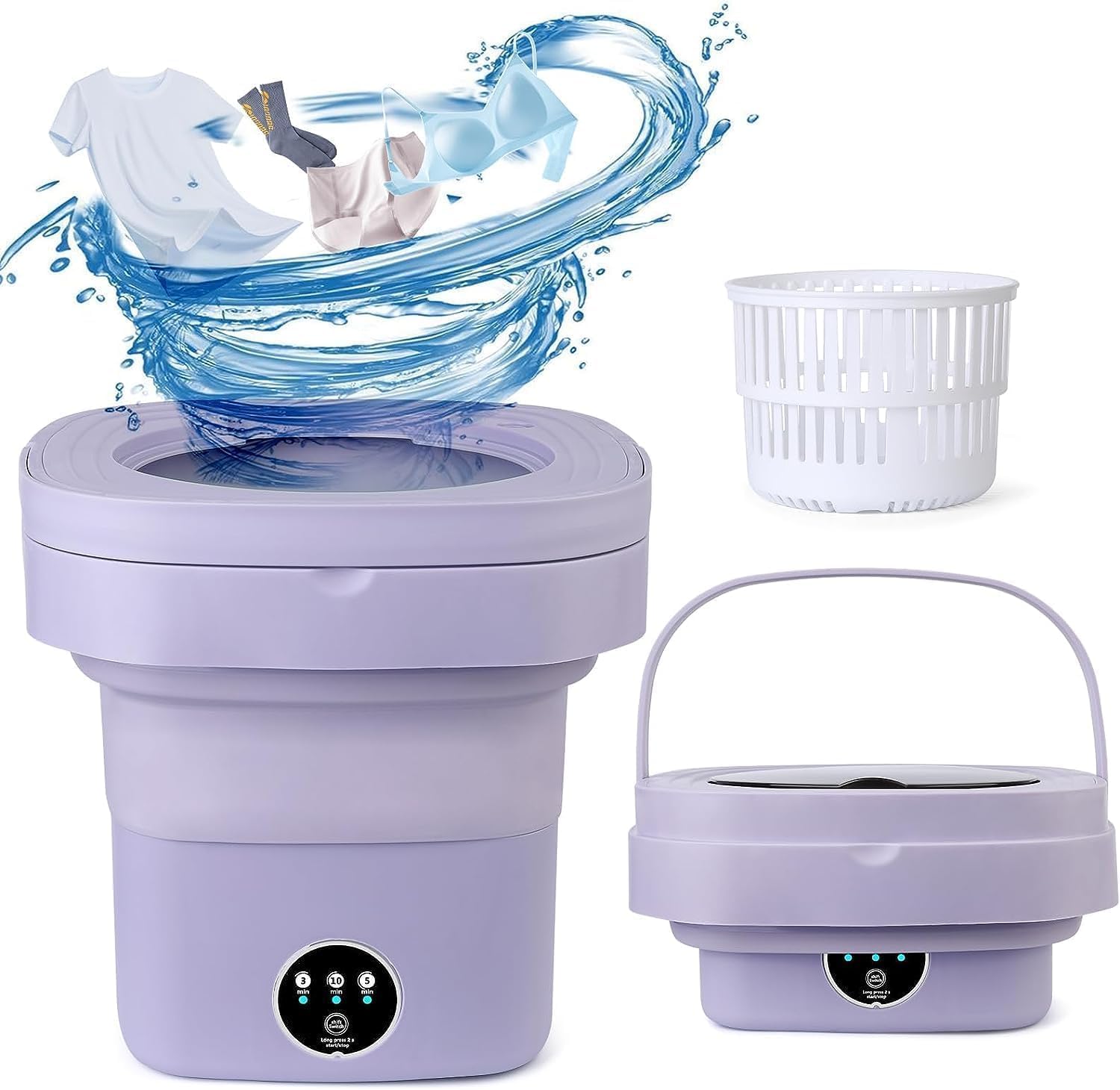 Drumstone [𝟏𝟓 𝐘𝐄𝐀𝐑𝐒 𝐖𝐀𝐑𝐑𝐀𝐍𝐓𝐘] Mini Washing Machine Foldable, Portable Laundry Tub, Compact Washer for Baby Clothes, Underwear & Small Items – Perfect for Apartments-image-41