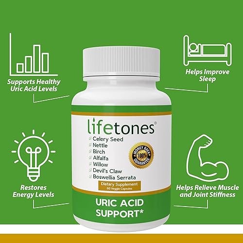 Miniatura 3 de Lifetones Soporte de ácido úrico – Limpieza herbaria de articulaciones para hombres y mujeres – Remedio natural, refuerzo de flexibilidad, sin OMG,