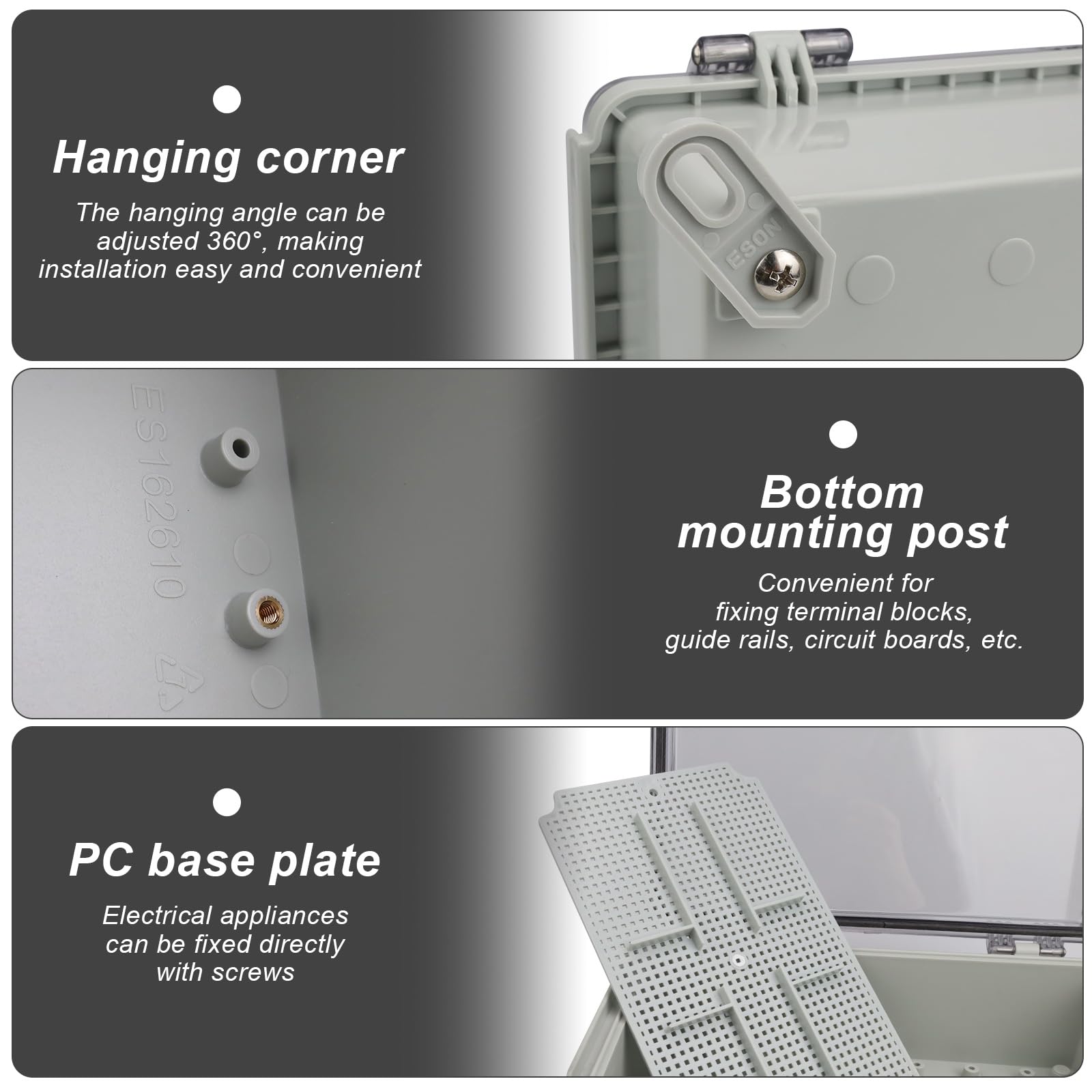 Hammond Electronics 1590Z163GY Boîtier Portatif 260 X 160 X 160 Zinc Moulé Sous Pression Gris 1 Pc S 2481252