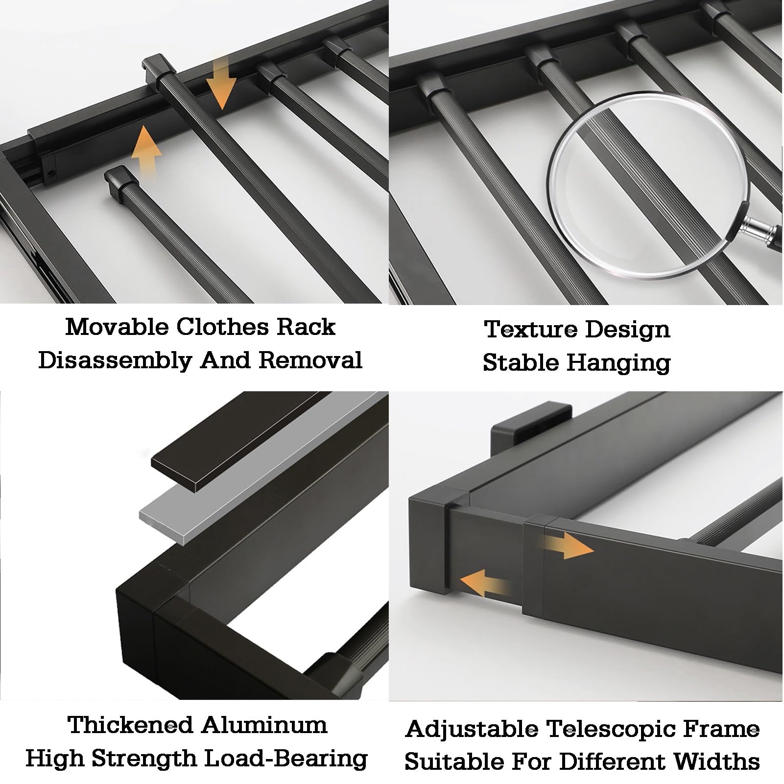 Rack per pantaloni estraibile sopra la rondella, stendibiancheria nascosto, larghezza regolabile, portaoggetti da appendere per pantaloni, cravatte, sciarpe
