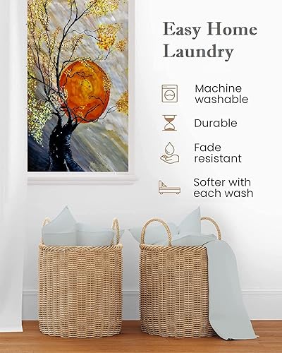 Miniatura 5 de Olympic - Juego de sábanas tamaño Queen de 400 hilos, 100% algodón egipcio, sábanas olímpicas de tejido satinado, tamaño súper Queen (4 piezas) para