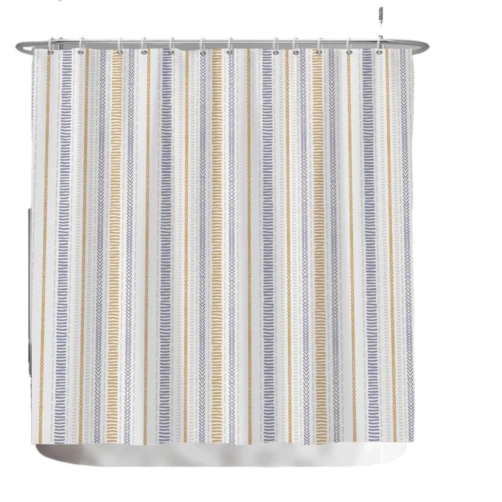 Tenda Doccia Tenda da doccia moderna a righe Design tribale geometrico Colori neutri Decorazione for il bagno impermeabile Stile minimalista Bagno contemporaneo