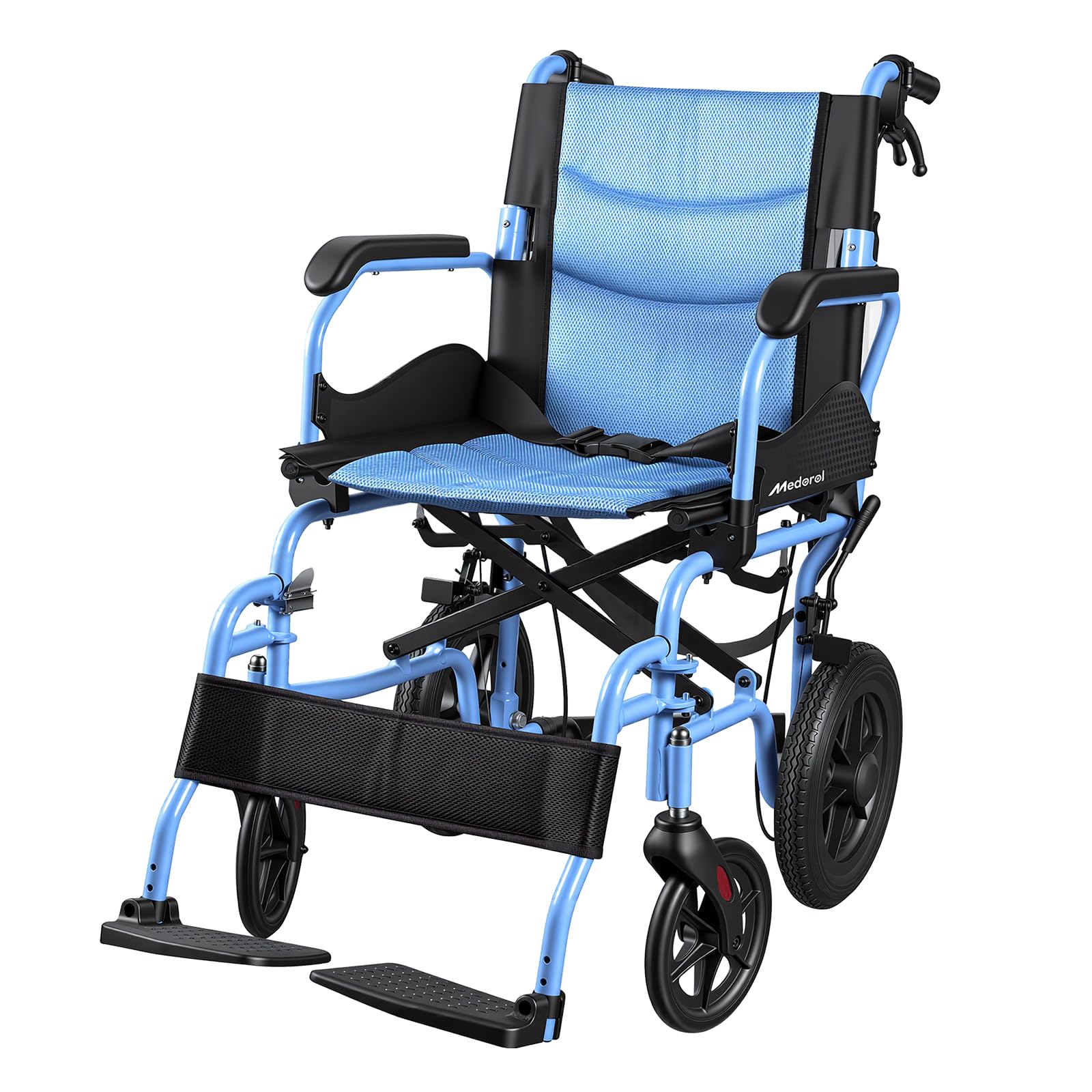 Lightweight Foldable Transport Wheelchair for Adults