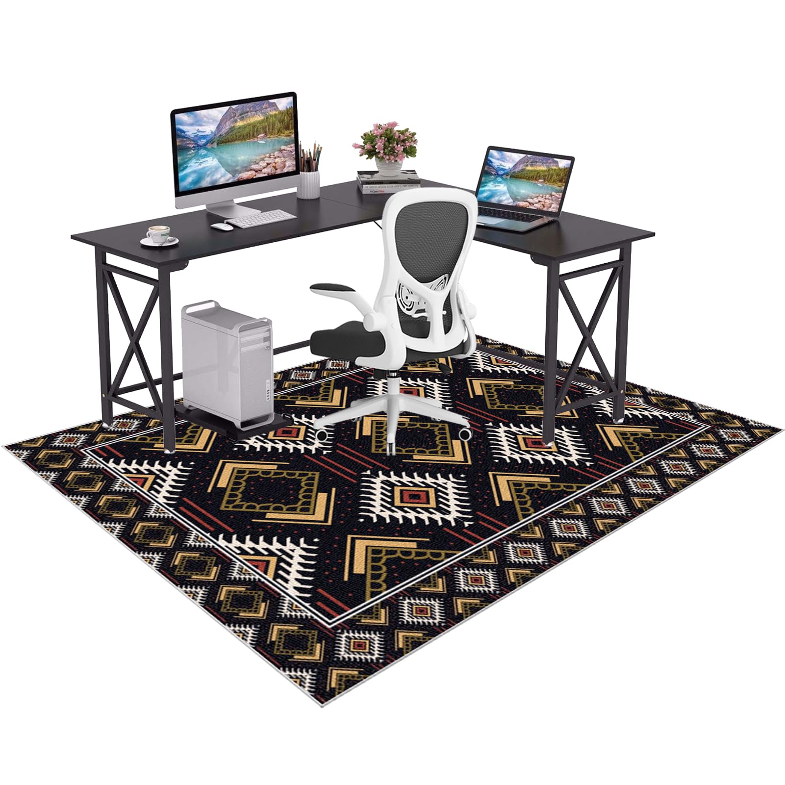 GmyoieqI Carpet Office Chair Mats Computer Floor Mat Large Non-slip Rubber Back Gaming Chair Mat for Home Office Desk Multi-Purpose Surfaces Floor Protectors for Carpets and Hard Floor 140 x 160 cm