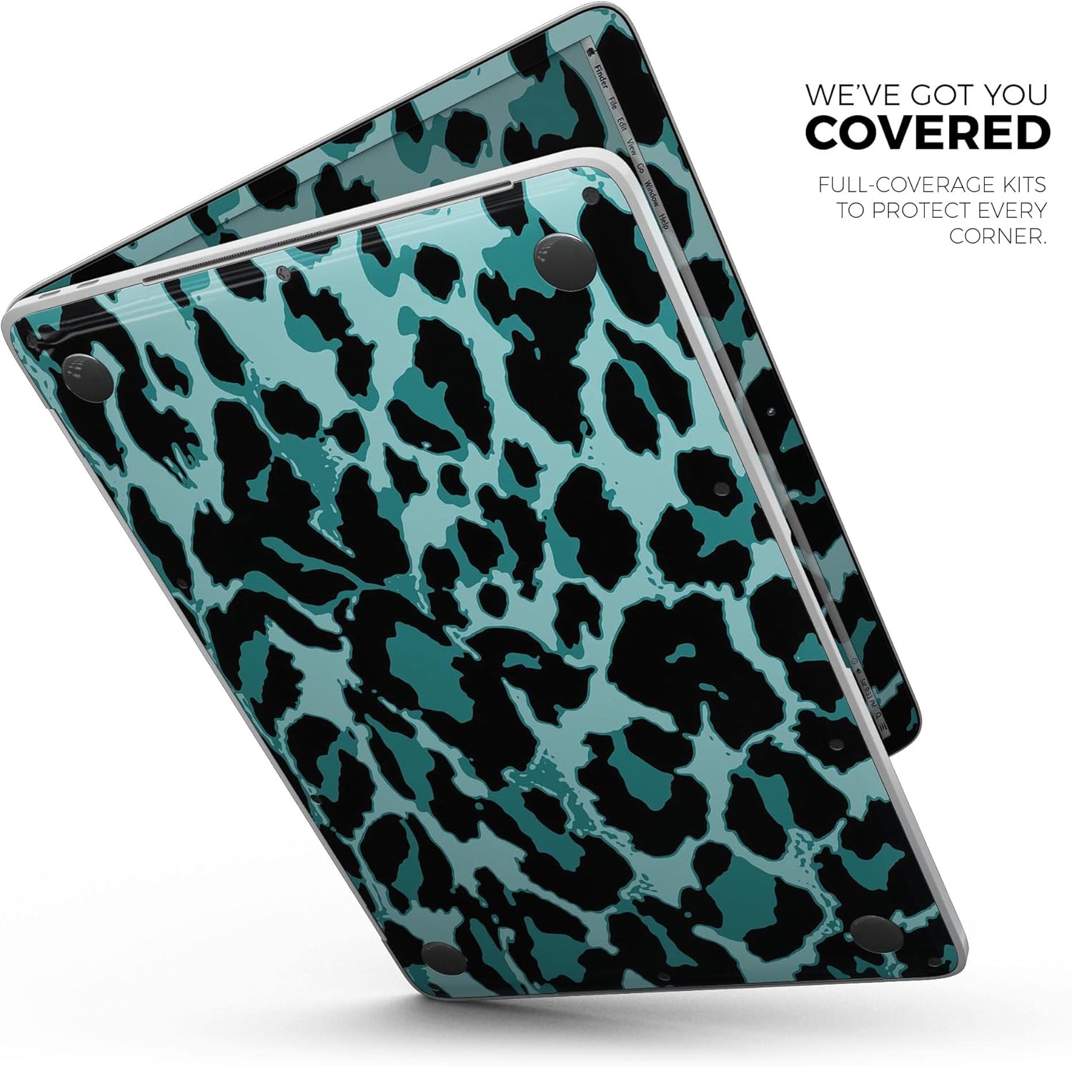 DesignSkinz - Vector Hot Turquoise Cheetah Print - Full-Body Wrap Protective Decal Skin Kit Compatible with MacBook 16" Pro M1 (A2485)