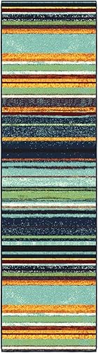 Miniatura 6 de Alfombra tradicional lavable a máquina, diseño de rayas vintage, antideslizante, 2 x 7 pies, para pasillo, cocina, dormitorio, sala de estar, 1 pies