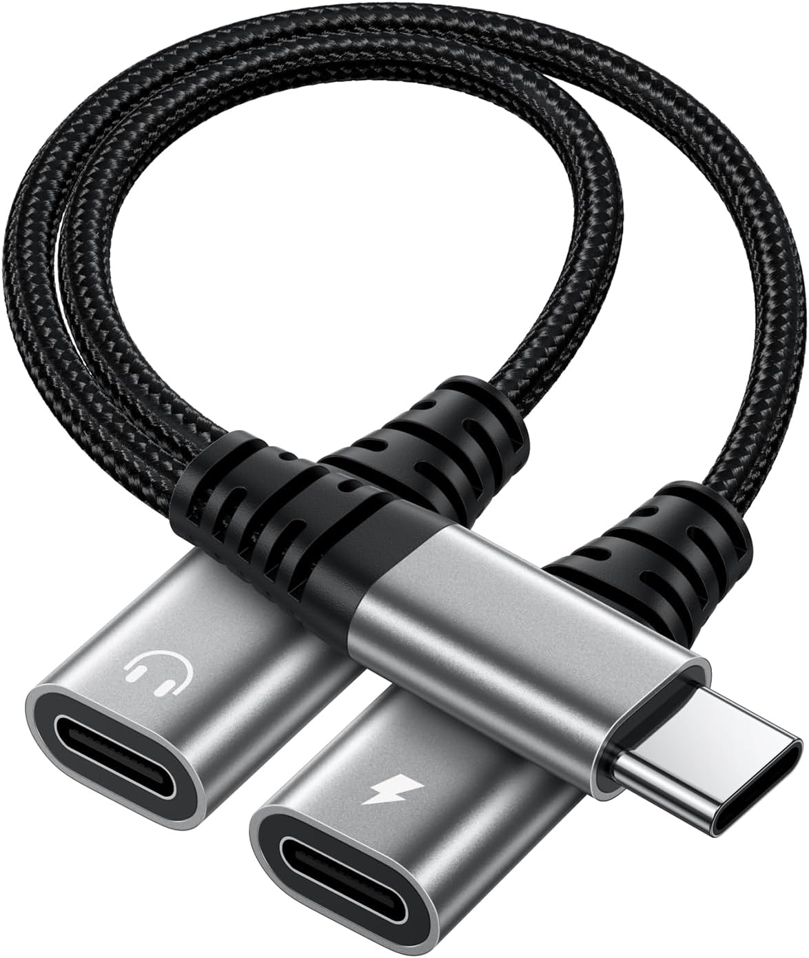– Dual USB C Headphone Jack Adapter, 2 in 1 Type C Audio + Charger Adapter Dual USB C Splitter Earphone Cable Converter Compatible with Samsung Galaxy, iPad Pro, iPhone 15 Series, More Type C Devices