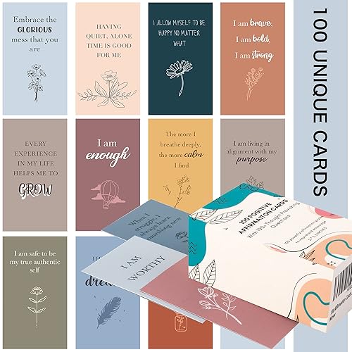 100 Affirmation Cards for Women and Men With 150+ Thought-Provoking