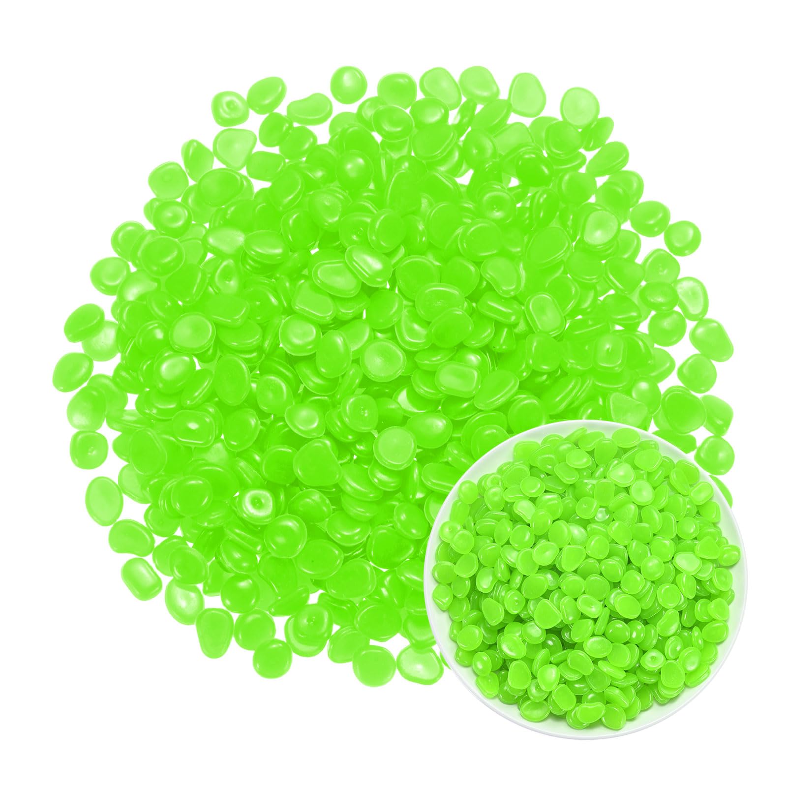 M METERXITY 1000-Pack Glow in the Dark Rocks 0.43 in Resin, Green — image 1
