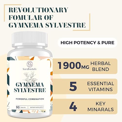 Miniatura 4 de 16 en 1 Blxxd Sugr Effective Gymnema Sylvestre Suplemento de 2100 mg  con berberina, canela, melón amargo  Vitaminas, magnesio y cromo  Sin OMG  90